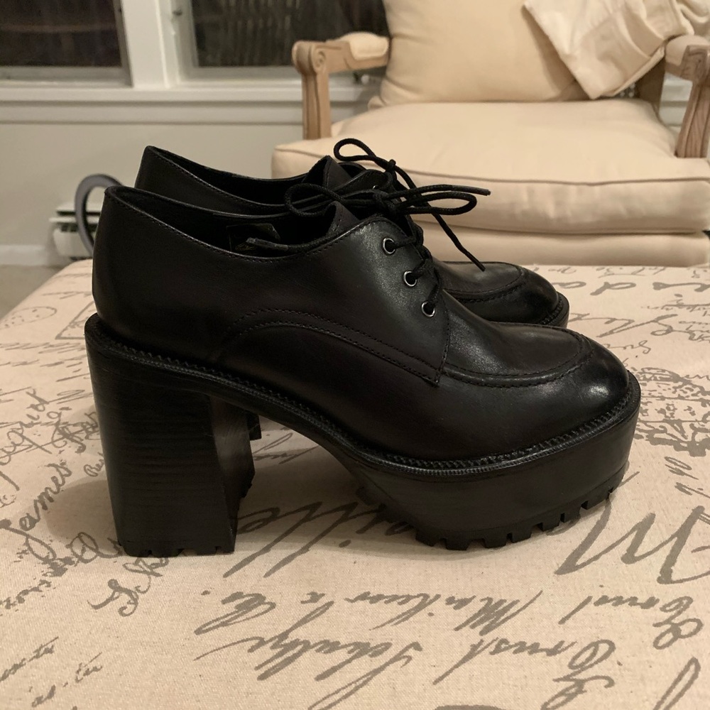 Free People Leather Platform Shoes - Picture 3 of 9